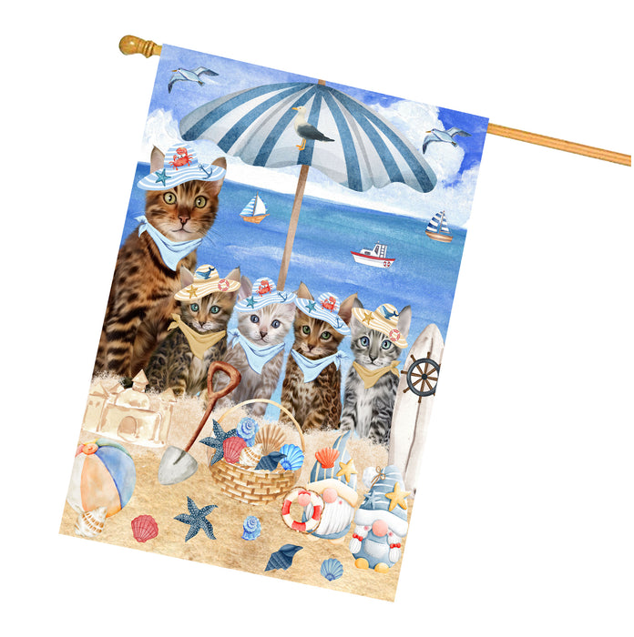 Bengal Cats House Flag, Double-Sided Home Outside Yard Decor, Explore a Variety of Designs, Custom, Weather Resistant, Personalized, Gift for Cat and Pet Lovers