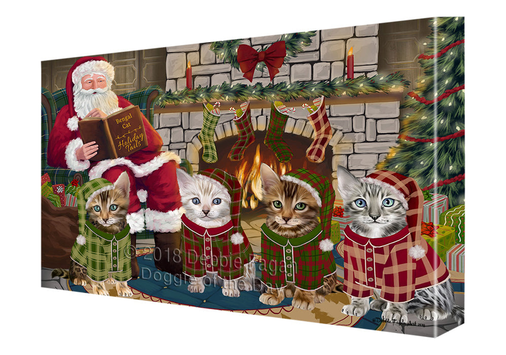 Christmas Cozy Holiday Tails Bengal Cats Canvas Print Wall Art Décor CVS115811