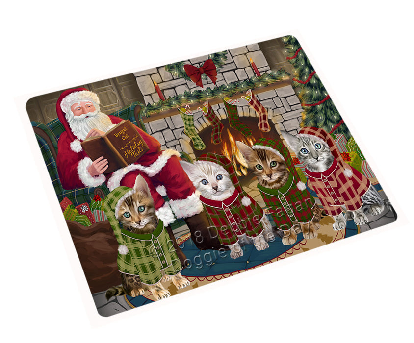 Christmas Cozy Holiday Tails Bengal Cats Large Refrigerator / Dishwasher Magnet RMAG92856