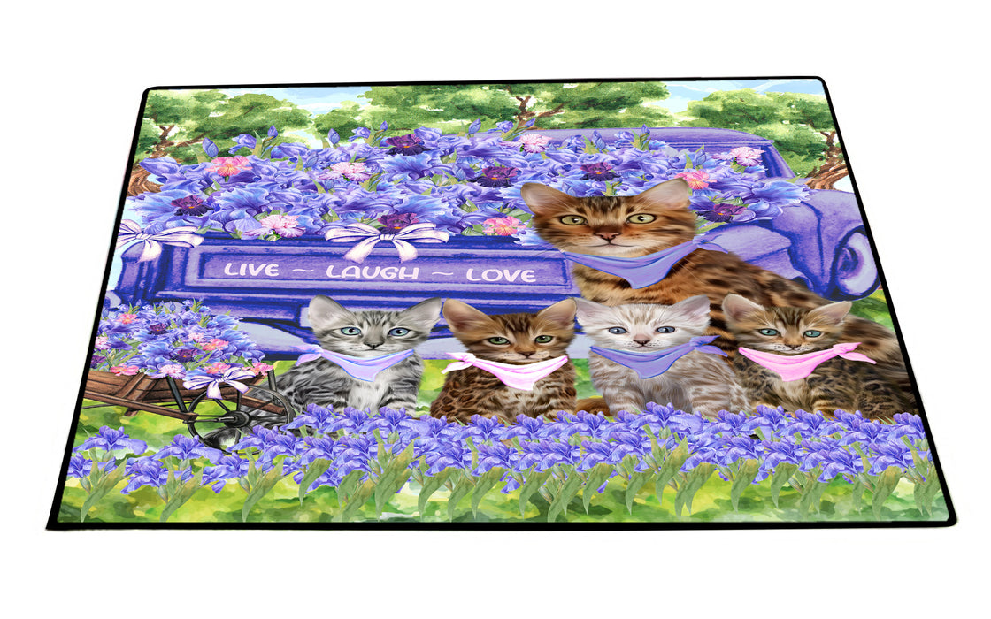 Bengal Cats Floor Mat and Door Mats, Explore a Variety of Designs, Personalized, Anti-Slip Welcome Mat for Outdoor and Indoor, Custom Gift for Cat Lovers