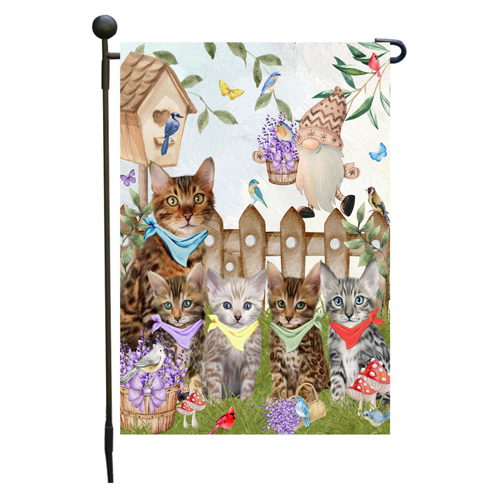 Bengal Cats Garden Flag: Explore a Variety of Designs, Custom, Personalized, Weather Resistant, Double-Sided, Outdoor Garden Yard Decor for Cat and Pet Lovers