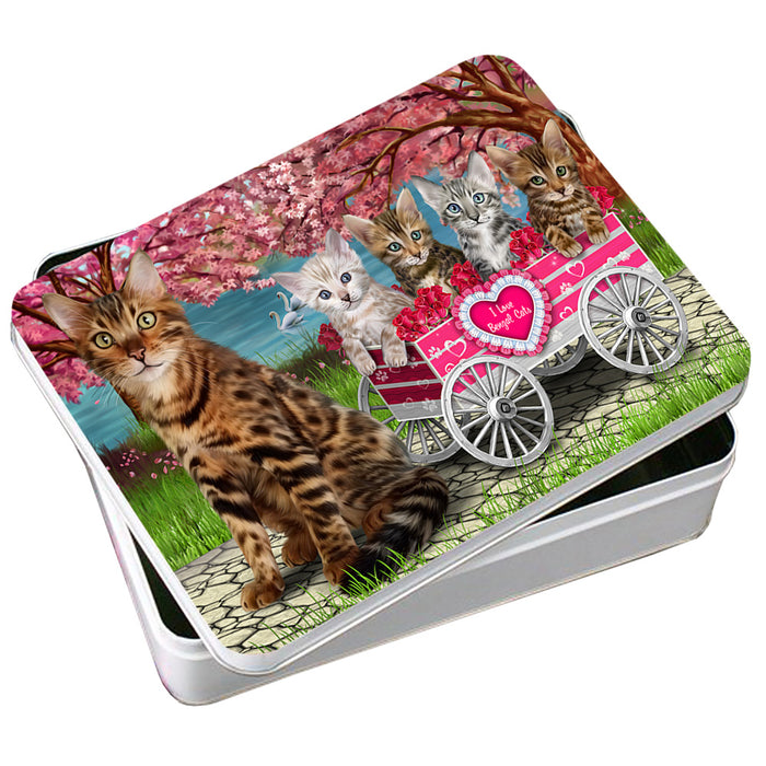 I Love Bengal Cat in a Cart Art Portrait Photo Storage Tin PITN52725