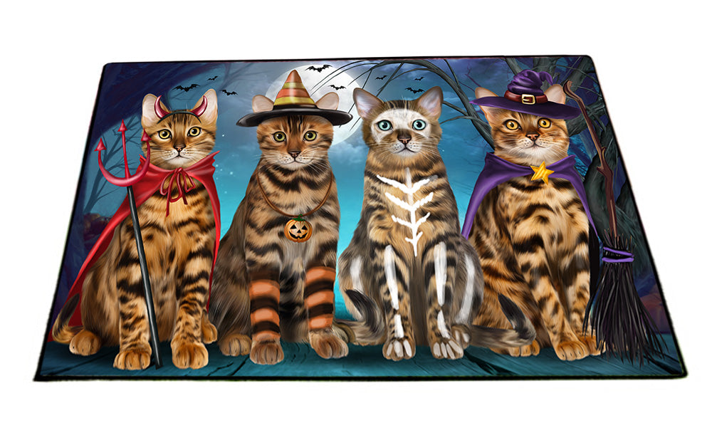 Happy Halloween Trick or Treat Bengal Cats Floormat FLMS54688