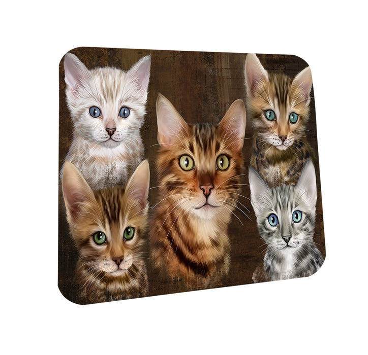 Rustic 5 Bengal Cat Coasters Set of 4 CST54084