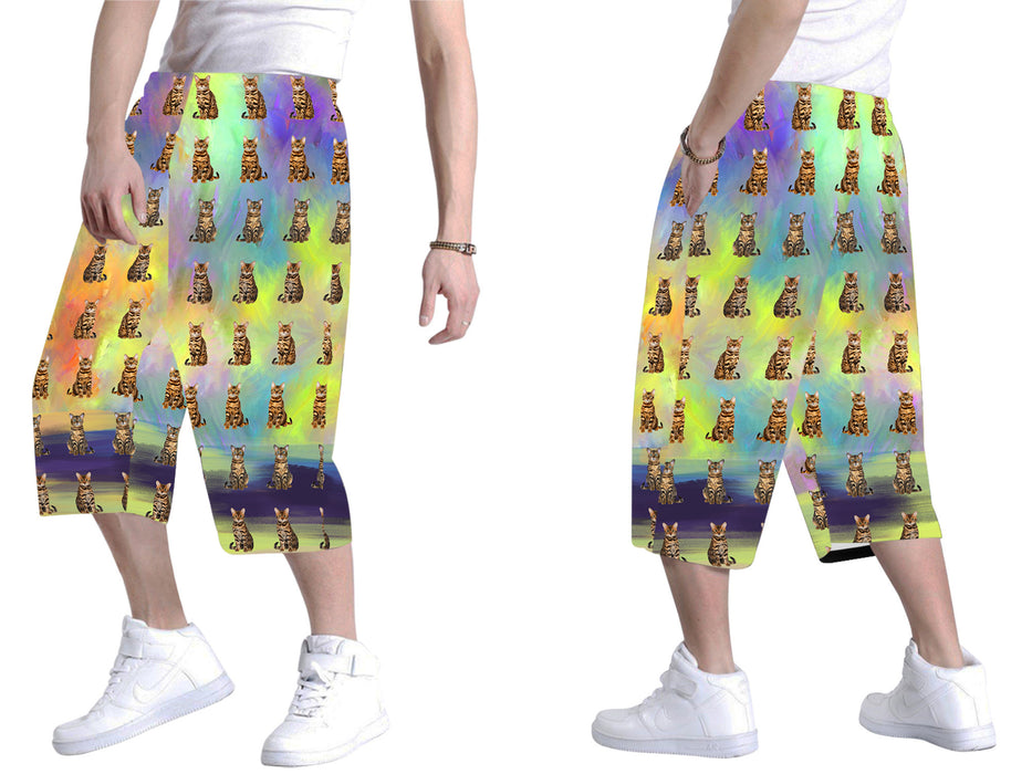 Paradise Wave Bengal Cats All Over Print Men's Baggy Shorts