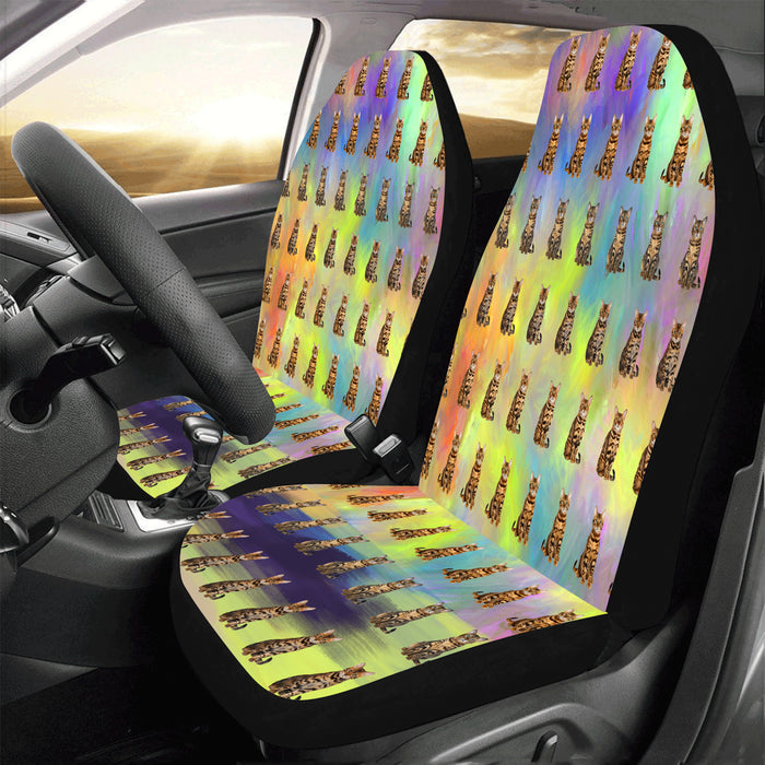 Paradise Wave Bengal Cats Car Seat Covers (Set of 2)