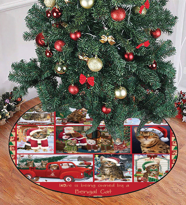 Love is Being Owned Christmas Bengal Cats Tree Skirt