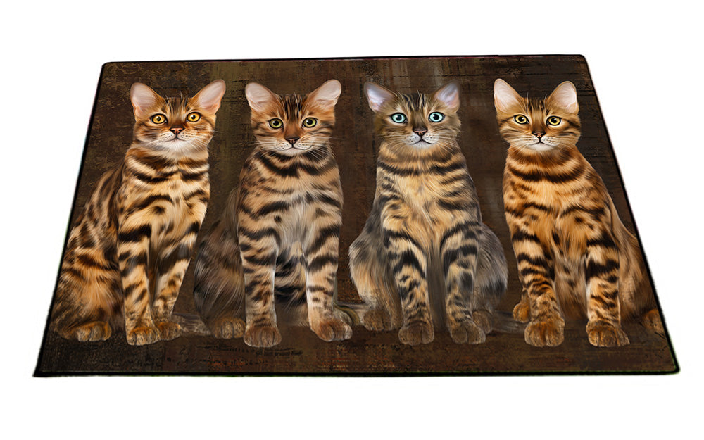 Rustic 4 Bengal Cats Floormat FLMS54598