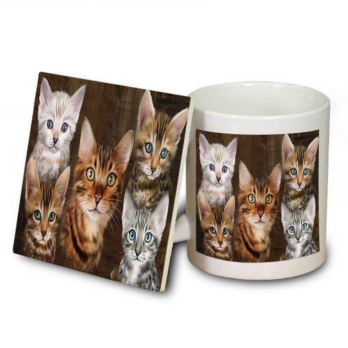 Rustic 5 Bengal Cat Mug and Coaster Set MUC54118