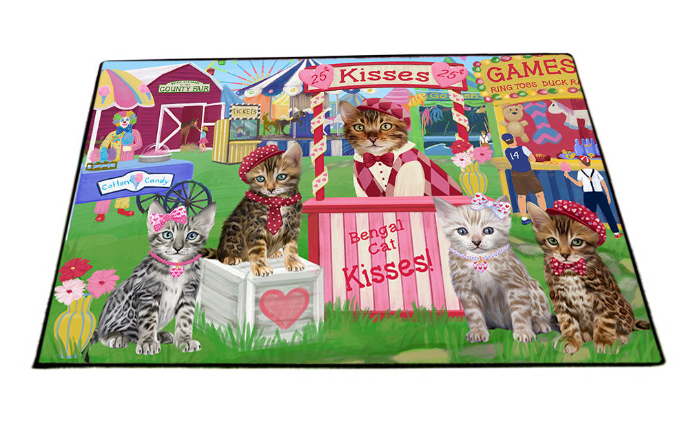 Carnival Kissing Booth Bengal Cats Floormat FLMS52887