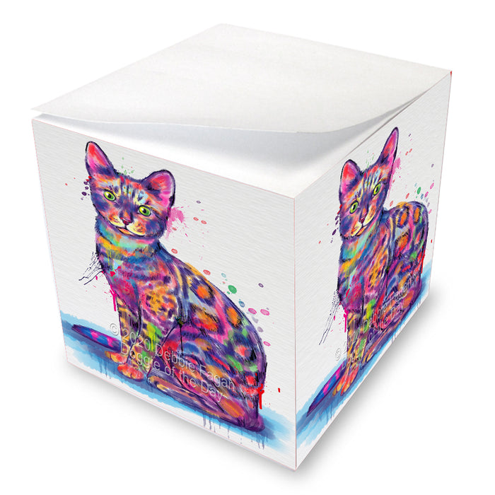 Watercolor Bengal Cat Note Cube NOC-DOTD-A56906