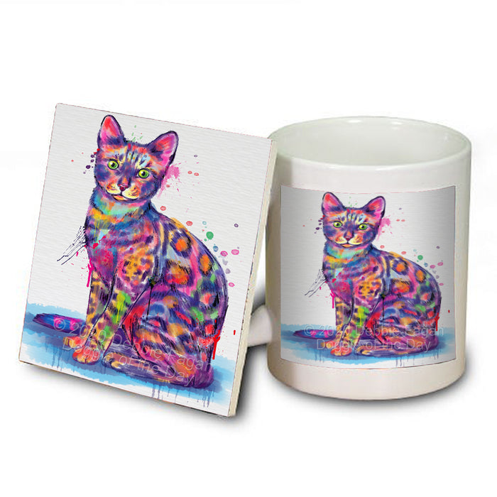 Watercolor Bengal Cat Coasters Set of 4 CSTA57650