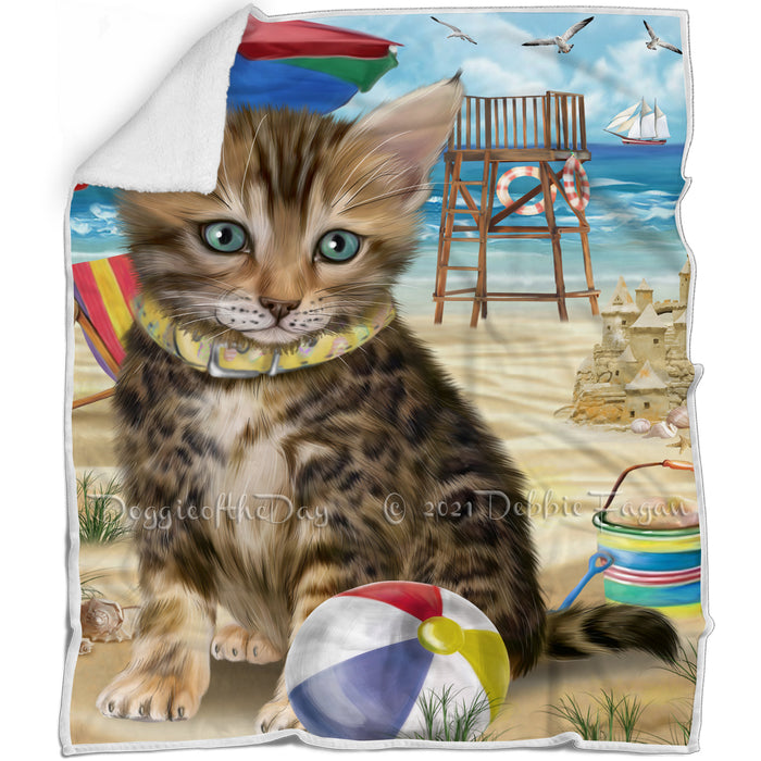 Pet Friendly Beach Bengal Cat Blanket BLNKT80679