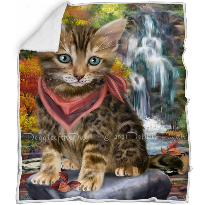 Scenic Waterfall Bengal Cat Blanket BLNKT83199