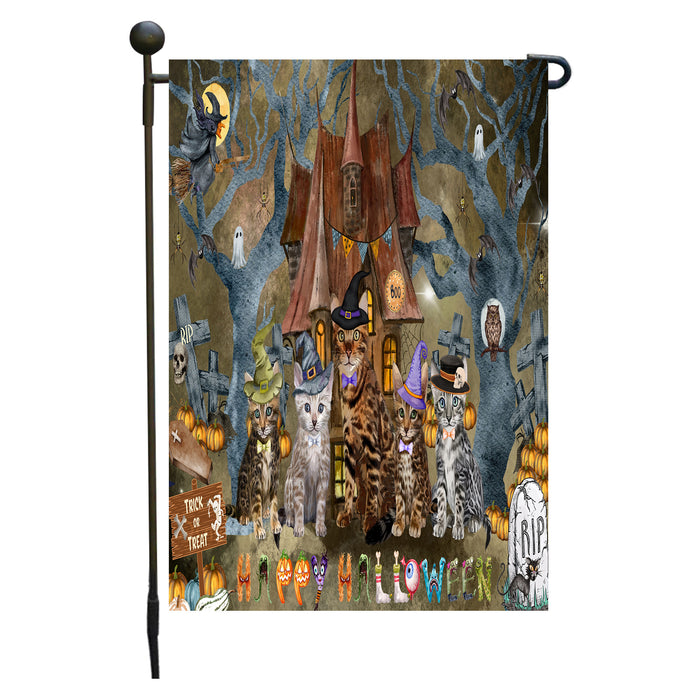 Bengal Cats Garden Flag: Explore a Variety of Designs, Personalized, Custom, Weather Resistant, Double-Sided, Outdoor Garden Halloween Yard Decor for Cat and Pet Lovers