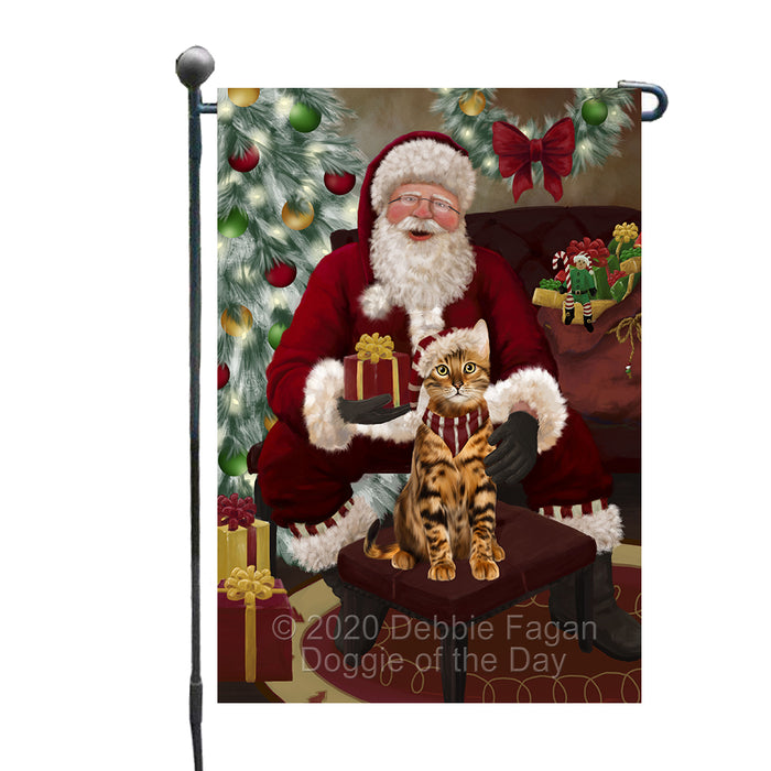 Santa's Christmas Surprise Bengal Cat Garden Flag GFLG66715