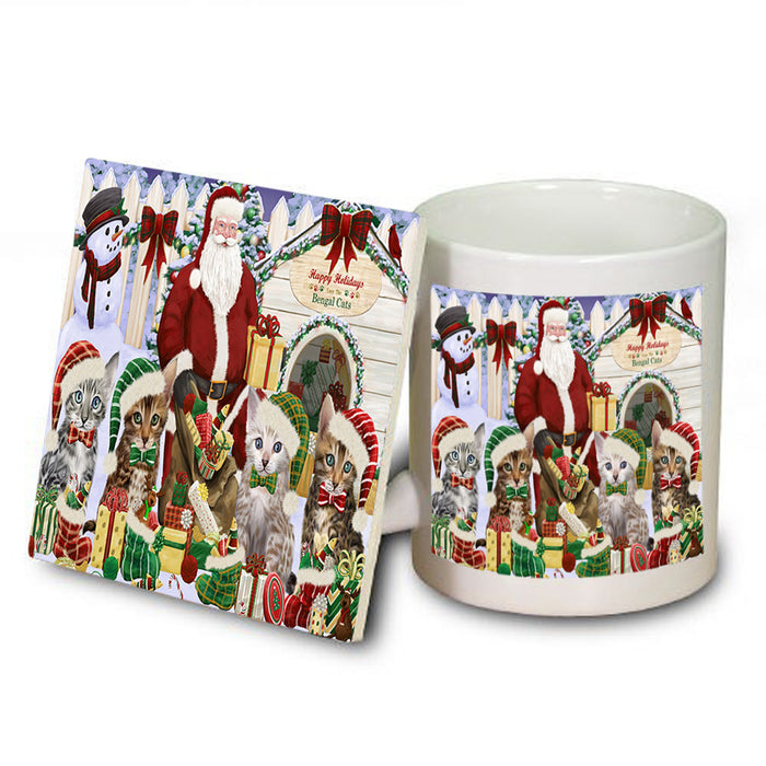 Christmas Dog House Bengal Cats Mug and Coaster Set MUC52588
