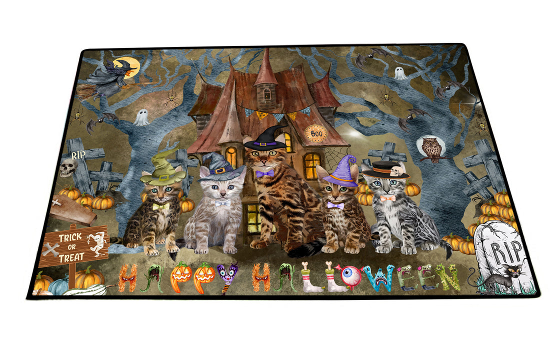 Bengal Cats Floor Mats: Explore a Variety of Designs, Personalized, Custom, Halloween Anti-Slip Doormat for Indoor and Outdoor, Cat Gift for Pet Lovers
