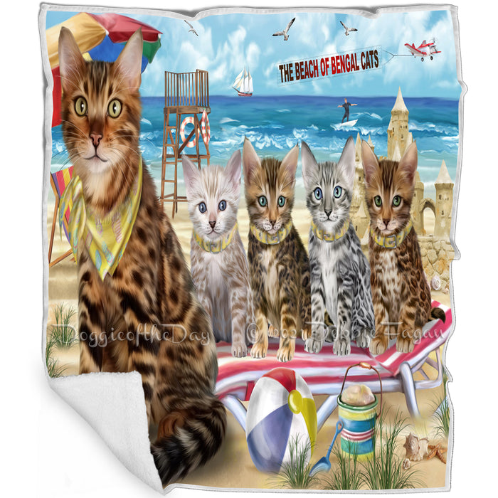 Pet Friendly Beach Bengal Cat Blanket BLNKT80652