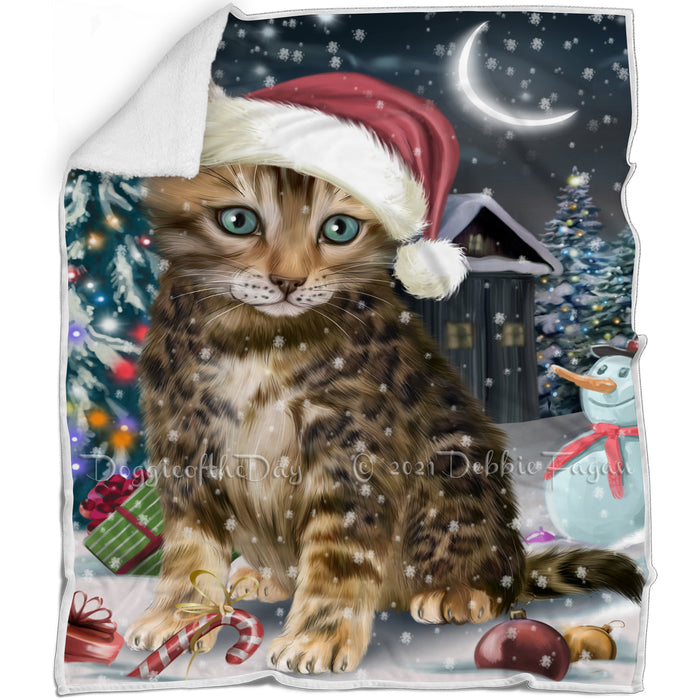 Have a Holly Jolly Bengal Cat Christmas Blanket BLNKT81408