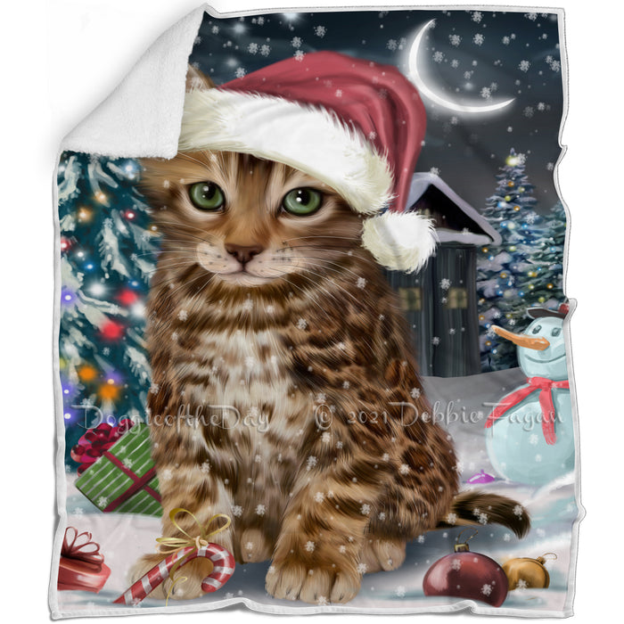 Have a Holly Jolly Bengal Cat Christmas Blanket BLNKT81417
