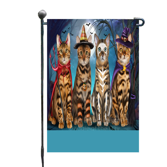 Personalized Happy Halloween Trick or Treat Bengal Cats Custom Garden Flag GFLG64342