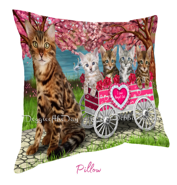 Mother's Day Gift Basket Bengal Cats Blanket, Pillow, Coasters, Magnet, Coffee Mug and Ornament