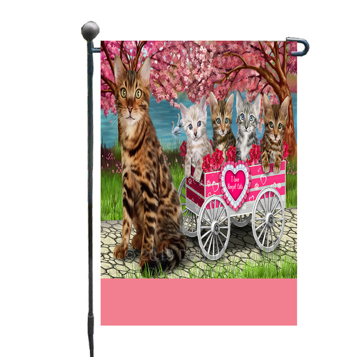 Personalized I Love Bengal Cats in a Cart Custom Garden Flags GFLG-DOTD-A62129