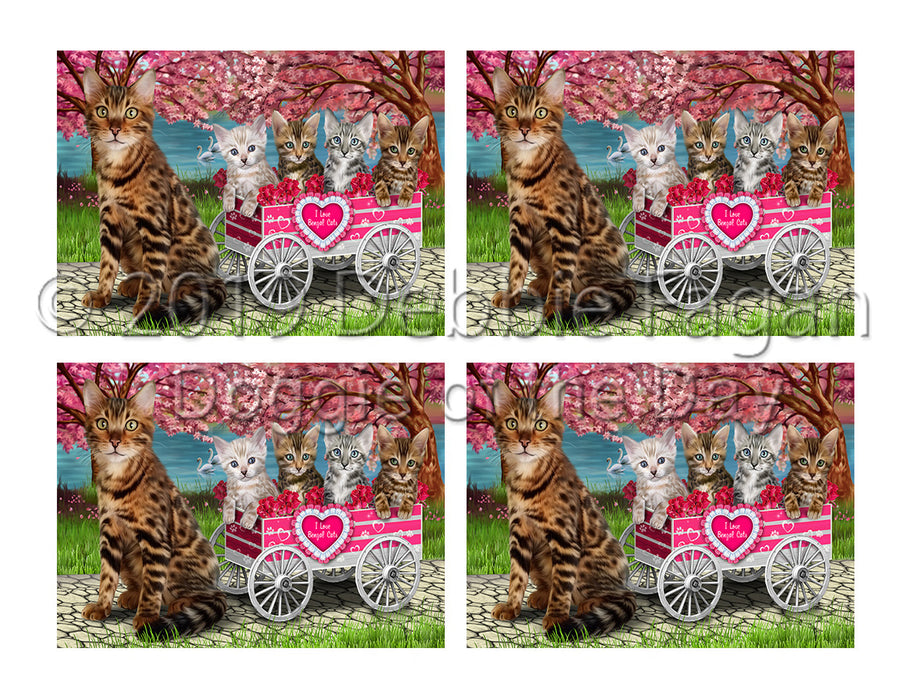 I Love Bengal Cats in a Cart Placemat