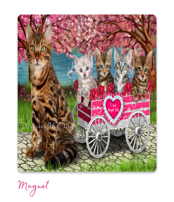 Mother's Day Gift Basket Bengal Cats Blanket, Pillow, Coasters, Magnet, Coffee Mug and Ornament