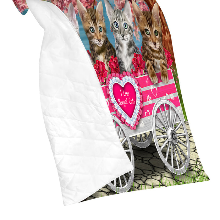 I Love Bengal Cats in a Cart Quilt