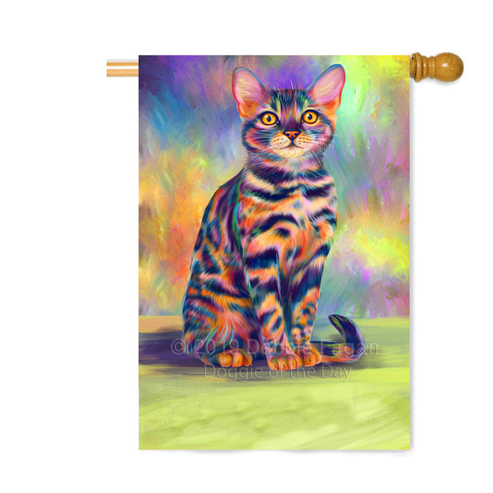 Personalized Paradise Wave Bengal Cat Custom House Flag FLG-DOTD-A60063