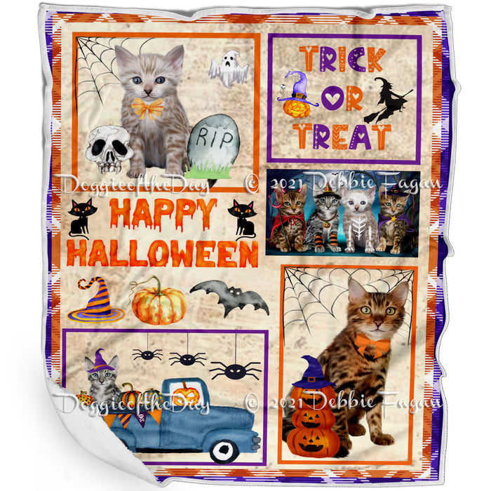 Happy Halloween Trick or Treat Bengal Cats Blanket BLNKT143718