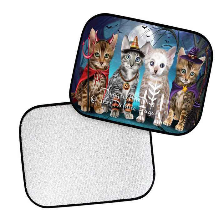 Happy Halloween Trick or Treat Bengal Cats Polyester Anti-Slip Vehicle Carpet Car Floor Mats CFM48574