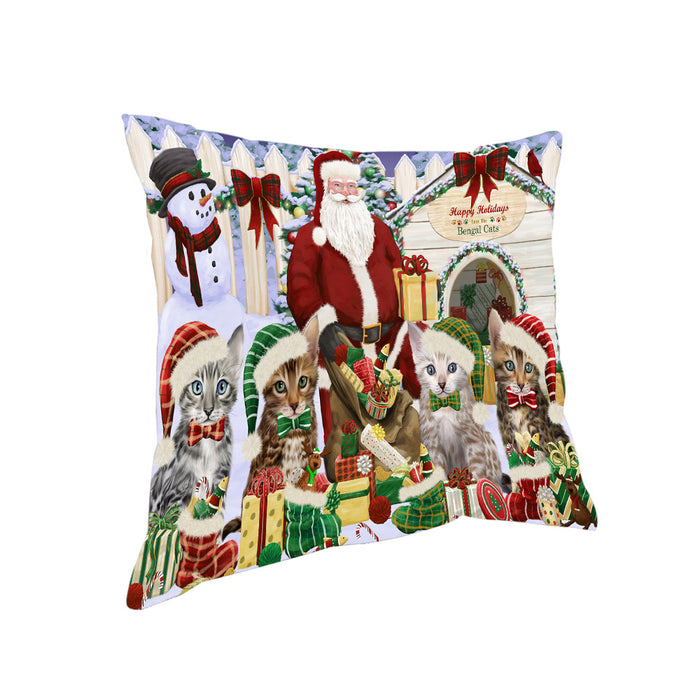Christmas Dog House Bengal Cats Pillow PIL66540