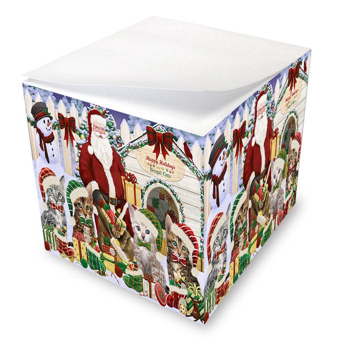 Christmas Dog House Bengal Cats Note Cube NOC52596