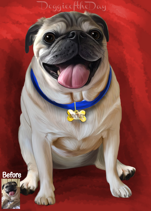 Digital Painting PERSONALIZED PET PORTRAIT! Custom Pet Dog or Cat Art