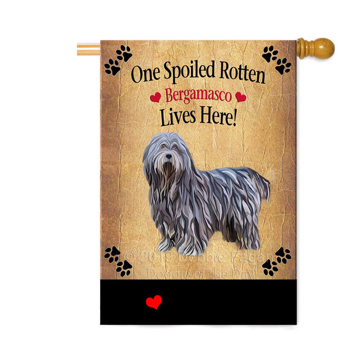 Personalized Spoiled Rotten Bergamasco Pastori Dog Custom House Flag FLG-DOTD-A63176