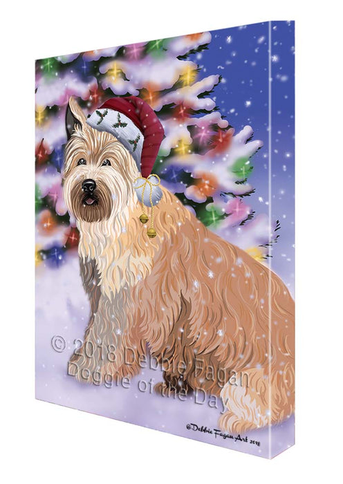 Winterland Wonderland Berger Picard Dog In Christmas Holiday Scenic Background Canvas Print Wall Art Décor CVS121085