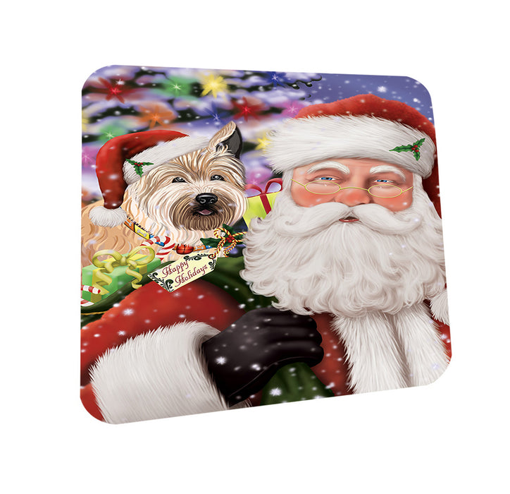 Santa Carrying Berger Picard Dog and Christmas Presents Coasters Set of 4 CST55443