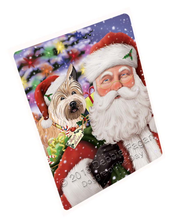 Santa Carrying Berger Picard Dog and Christmas Presents Large Refrigerator / Dishwasher Magnet RMAG95178