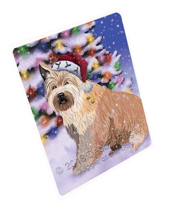 Winterland Wonderland Berger Picard Dog In Christmas Holiday Scenic Background Large Refrigerator / Dishwasher Magnet RMAG96372