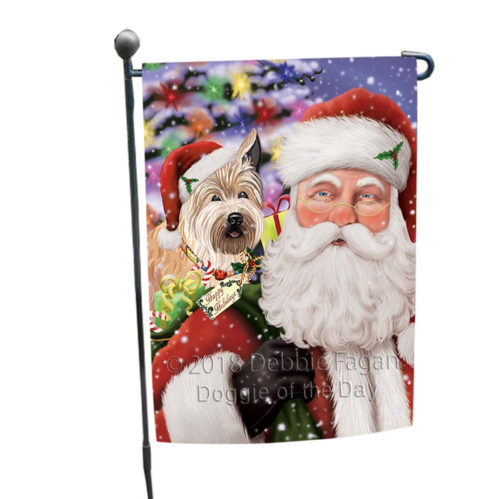 Santa Carrying Berger Picard Dog and Christmas Presents