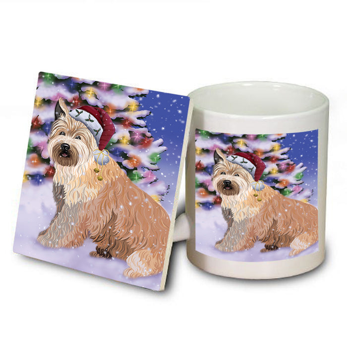 Winterland Wonderland Berger Picard Dog In Christmas Holiday Scenic Background Mug and Coaster Set MUC55676