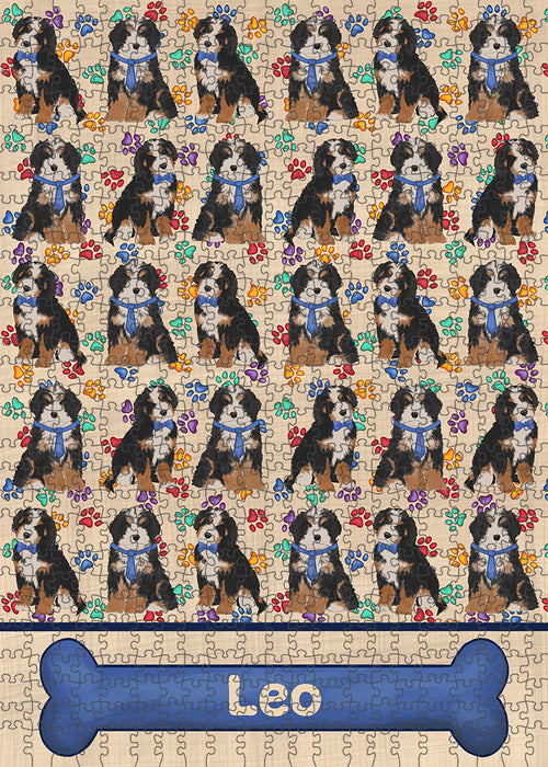 Rainbow Paw Print Bernedoodle Dogs Puzzle with Photo Tin PUZL97560