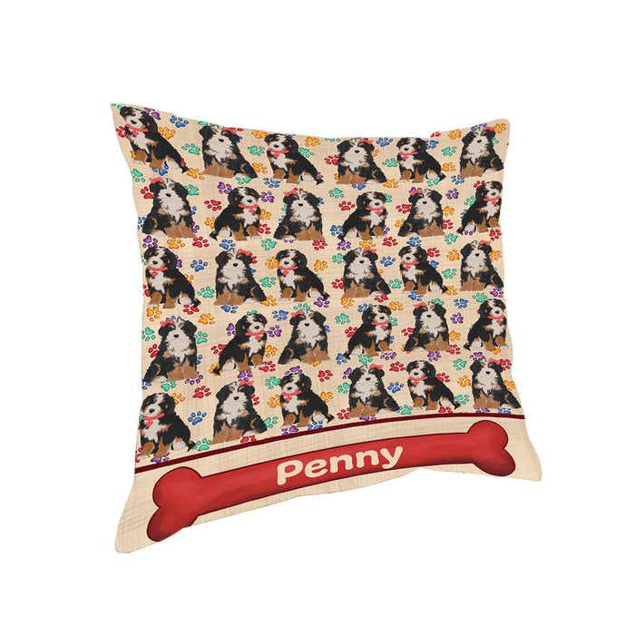 Rainbow Paw Print Bernedoodle Dogs Pillow PIL83948
