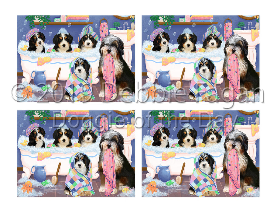 Rub A Dub Dogs In A Tub Bernedoodle Dogs Placemat
