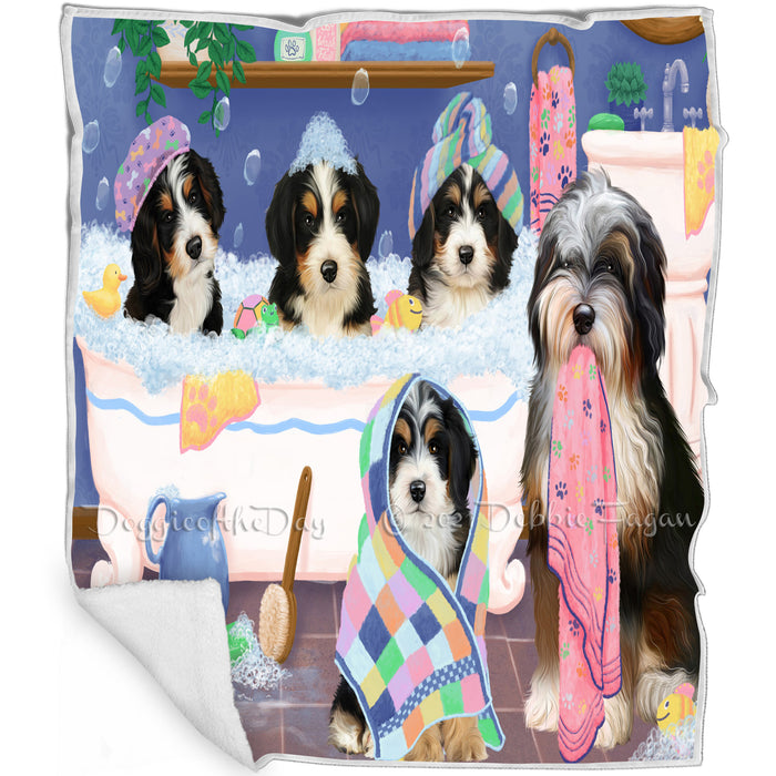 Rub A Dub Dogs In A Tub Bernedoodles Dog Blanket BLNKT130287
