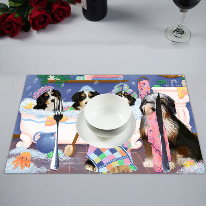 Rub A Dub Dogs In A Tub Bernedoodle Dogs Placemat