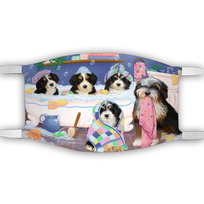 Rub A Dub Dogs In A Tub  Bernedoodle Dogs Face Mask FM49477